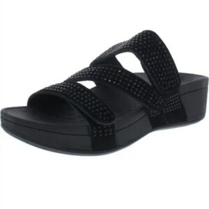 Vionic‎ Alexis Platform Strappy Sandal, Black, Rhinestones, Arch Support